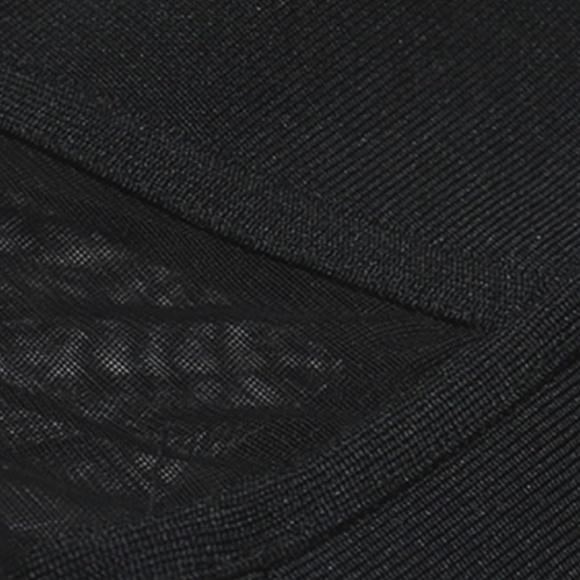 NEW! DESIGNER COUTURE BLACK BANDAGE DRESS THIGH SLIT CHAIN DETAIL KEYHOLE DRESS - Picture 9 of 12